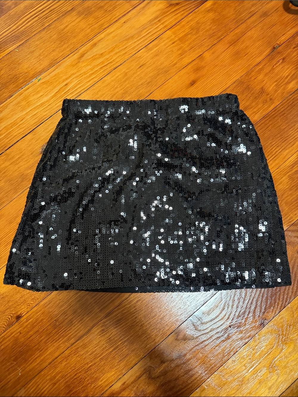 Black Sequin Mini Skirt - Evening Sparkle
